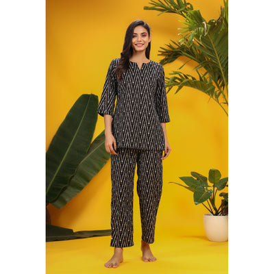 Zig Zag on Black Loungewear Set