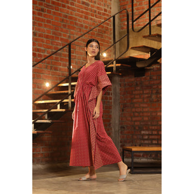 Four Leaf Clovers On Maroon Kaftan JISORA
