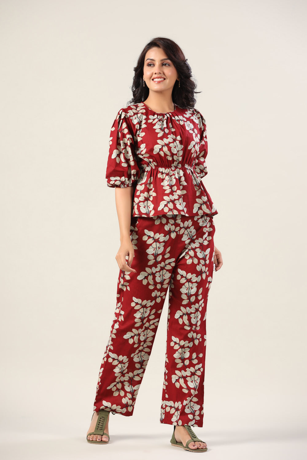 Autumn Leaves on Red Co-ord Set