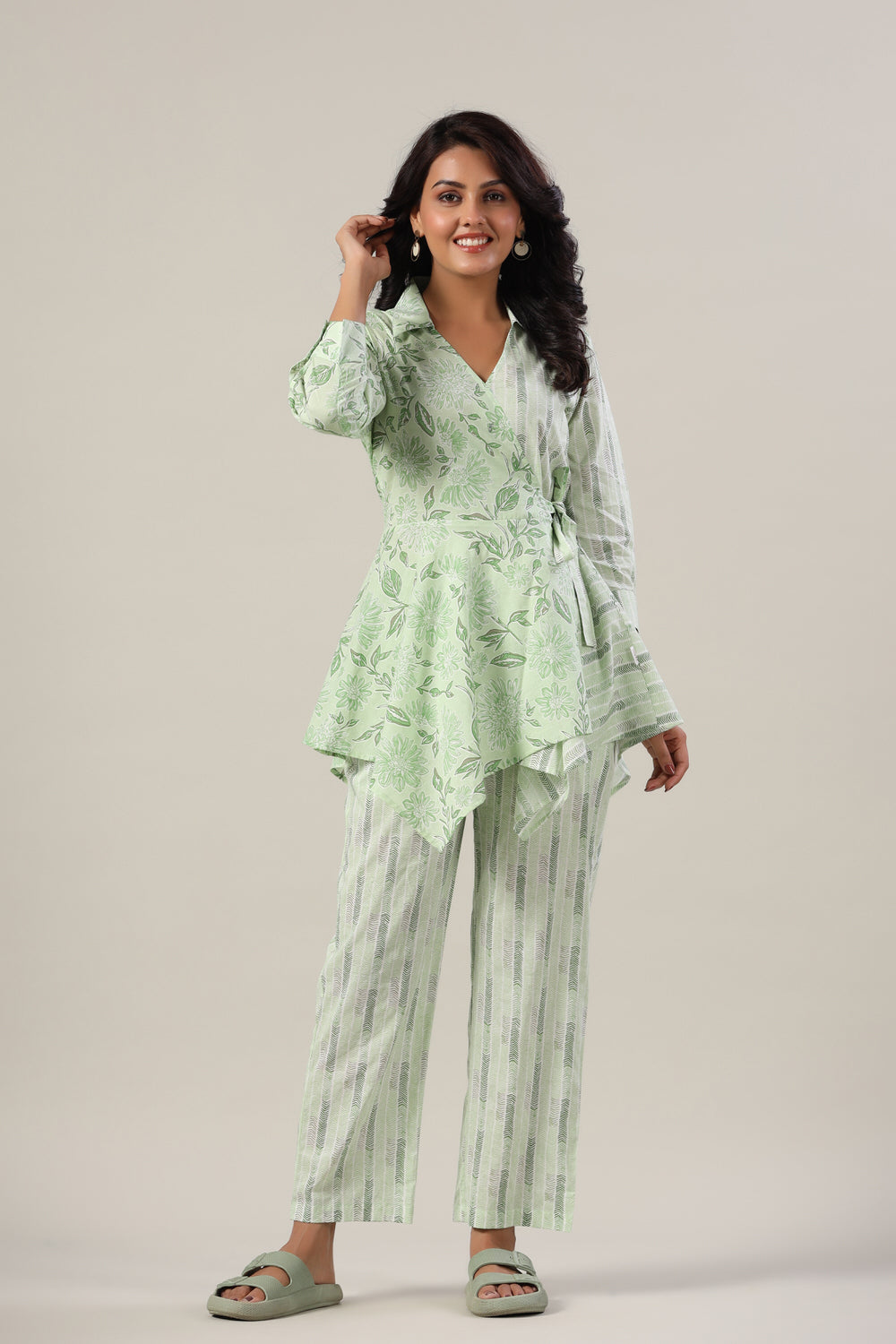 Green Zig-Zag Cotton Co-ord Set