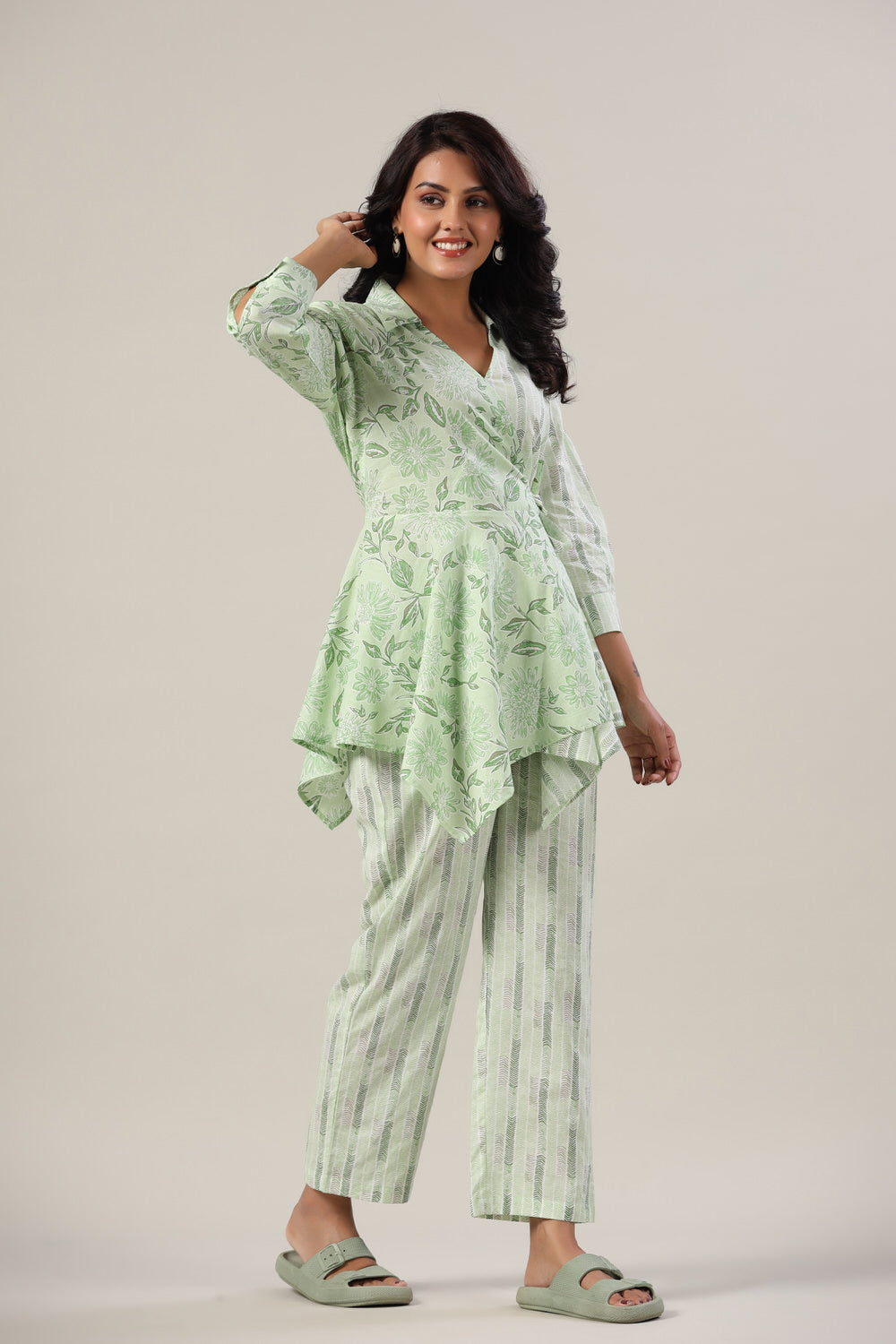 Green Zig-Zag Cotton Co-ord Set