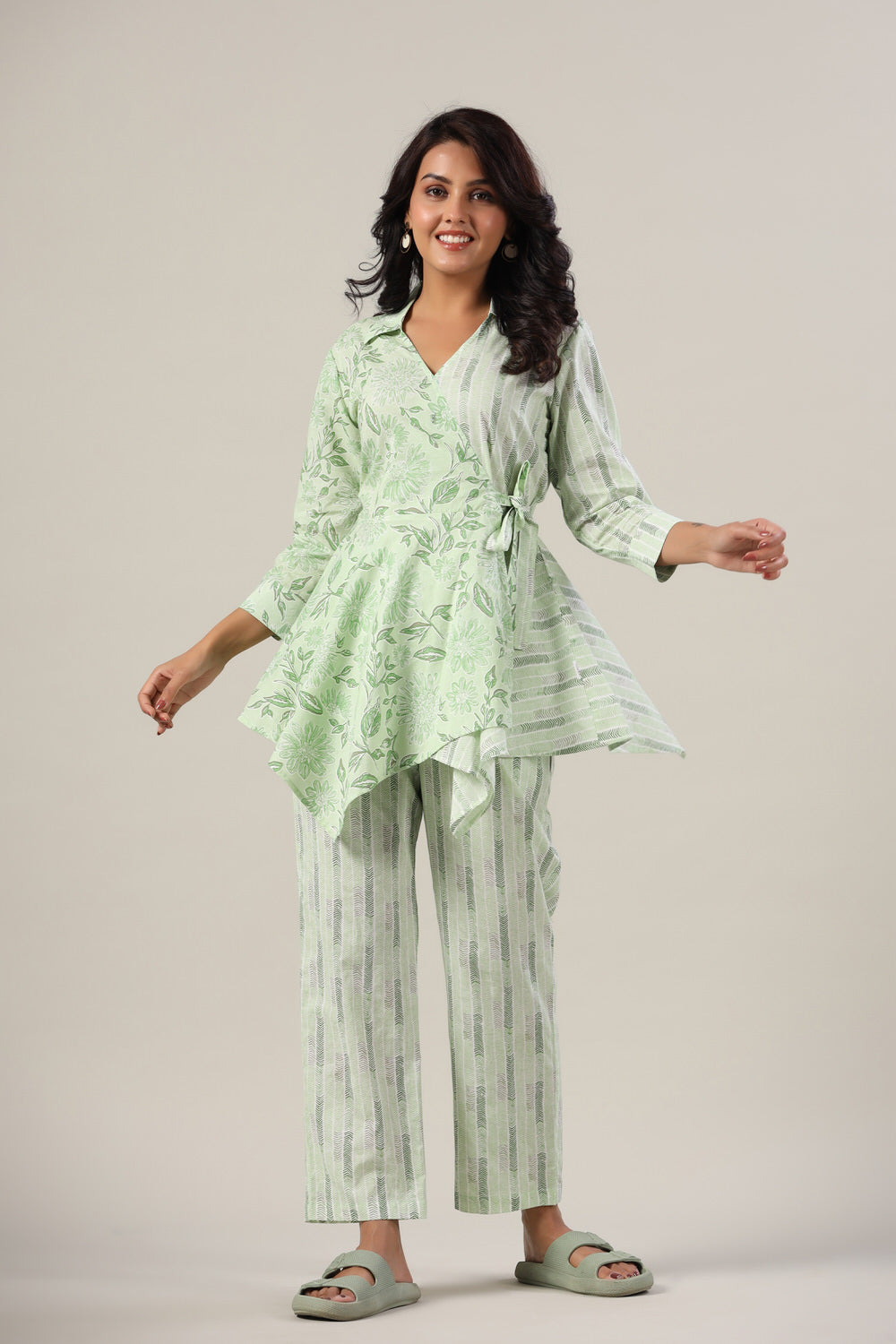 Green Zig-Zag Cotton Co-ord Set