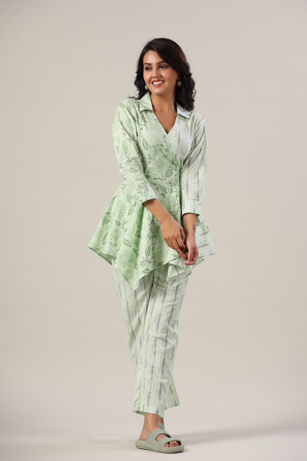 Green Zig-Zag Cotton Co-ord Set