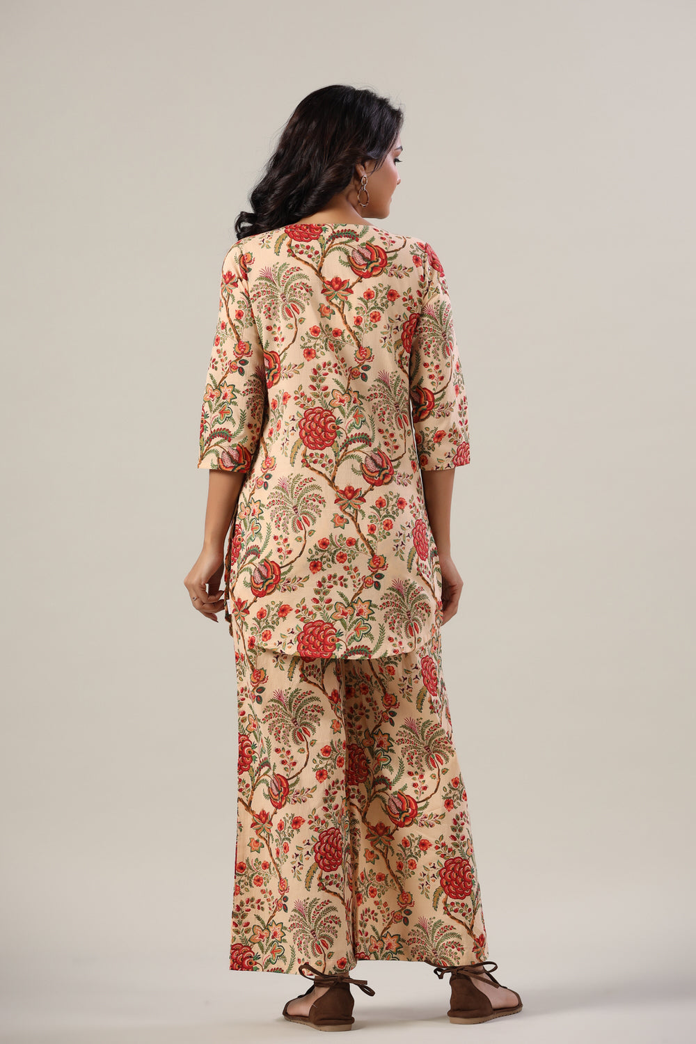 Scenery On Beige Cotton Loungewear Set