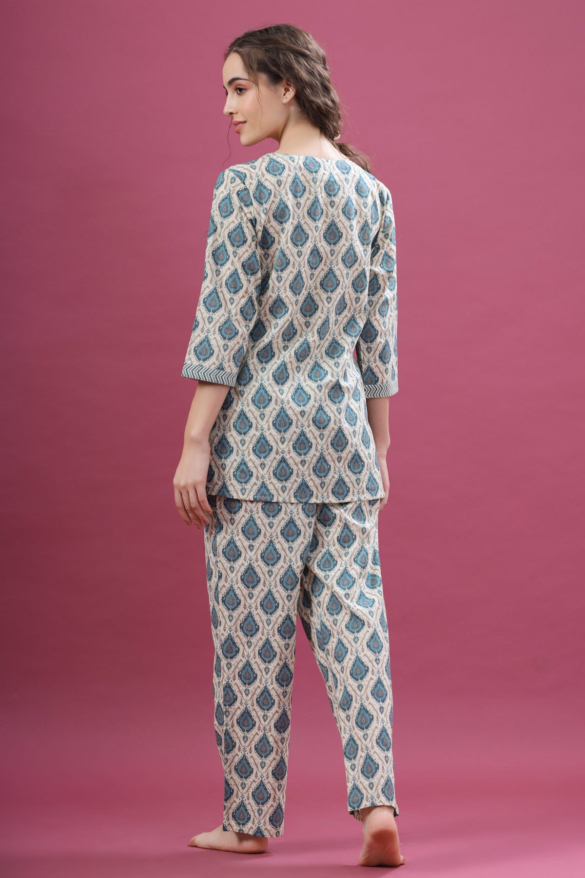Traditional Motif on Off-white Loungewear
