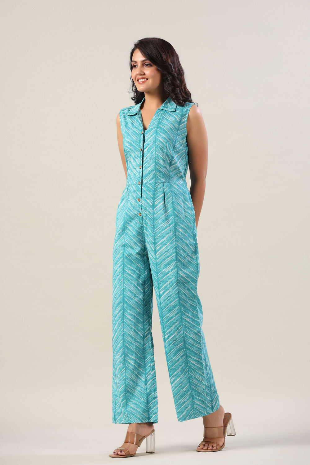 Blue Shibori on Cotton Jumpsuit