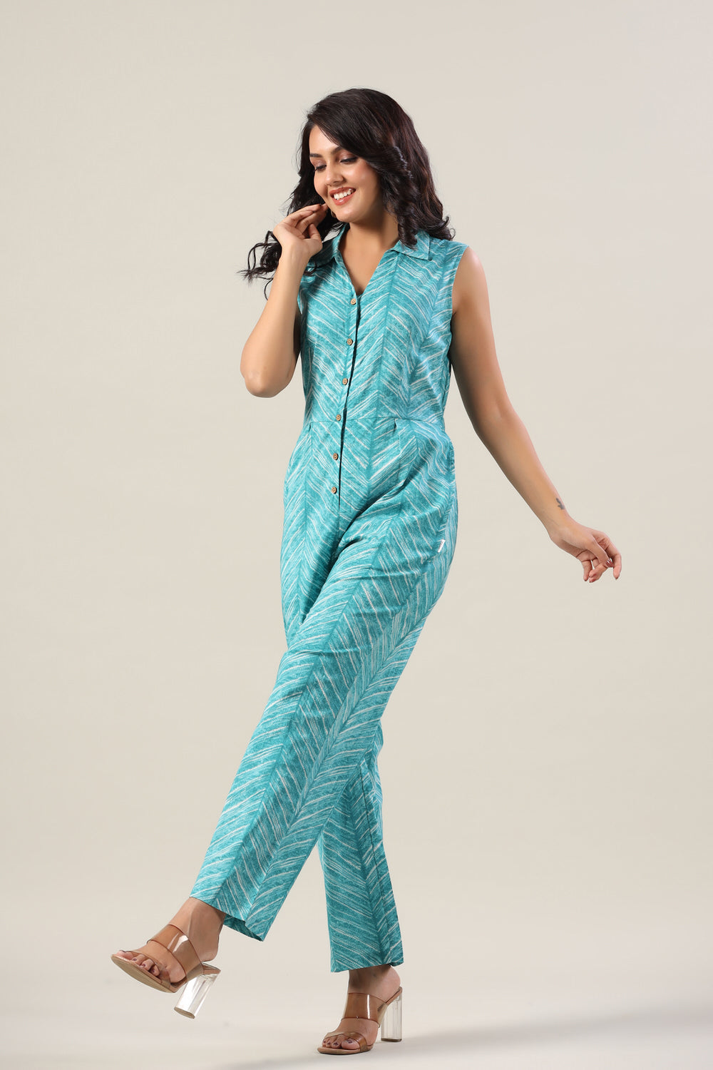 Global Desi Pink Flared Floral Jumpsuit With Dori – Nykaa Fashion