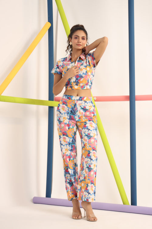 Abstract Bright Floral on Cotton Co-ord Set