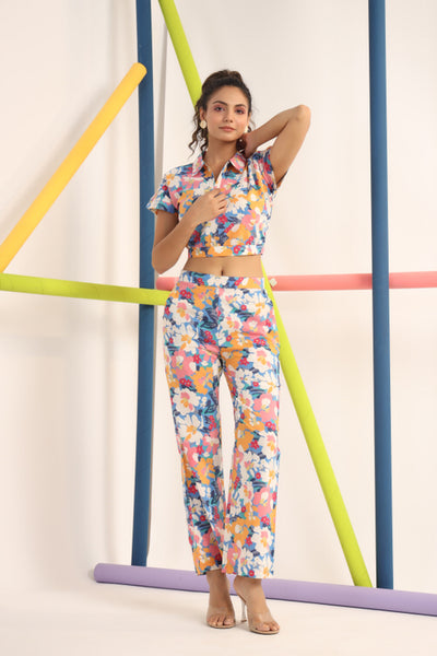 Abstract Bright Floral on Cotton Co-ord Set