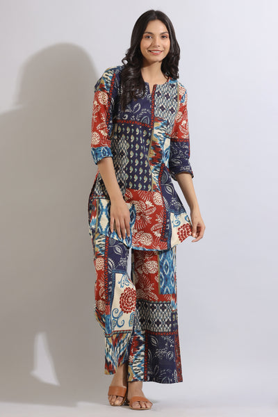 Floral Patches on Cotton Loungewear Set