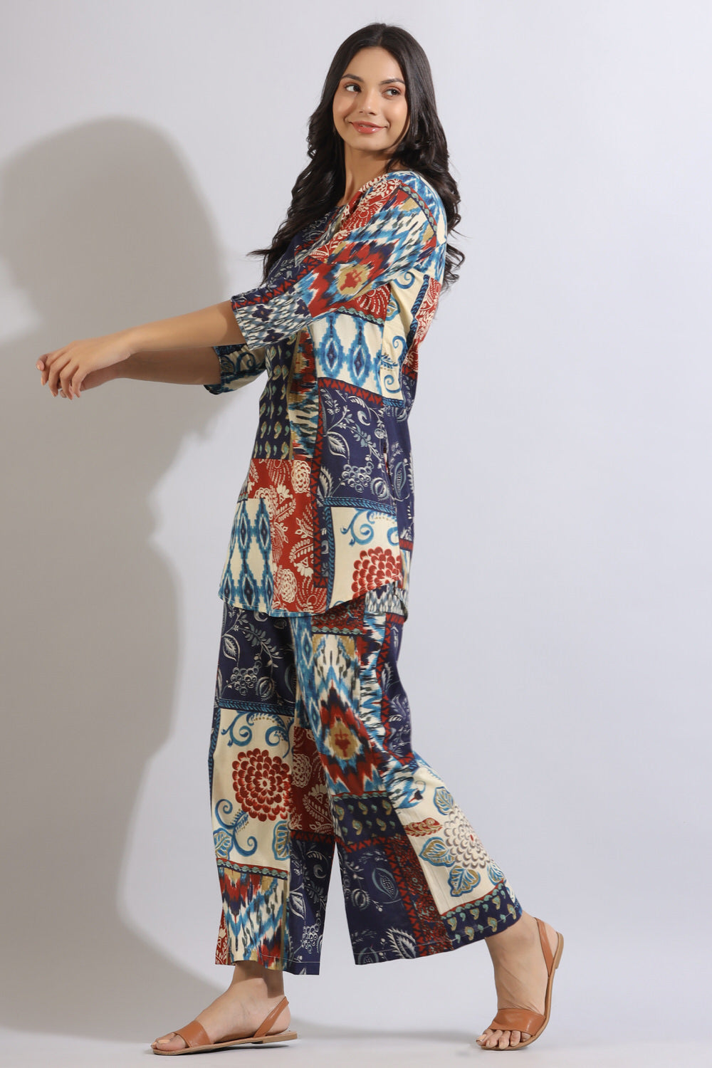 Floral Patches on Cotton Loungewear Set
