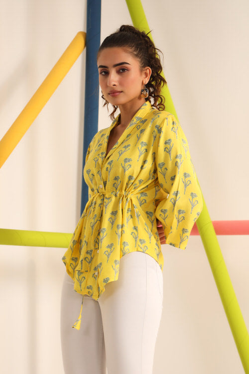 Daffodil Yellow Silk Top