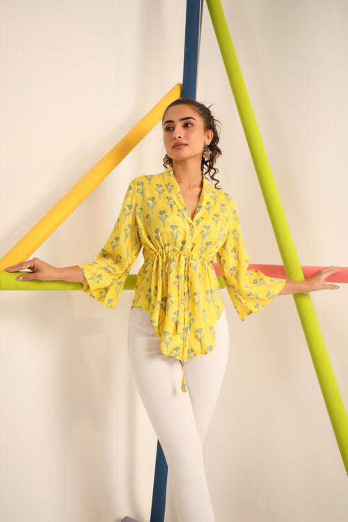 Daffodil Yellow Silk Top