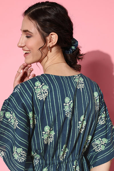Flowing Bouquet on Indigo Loungewear