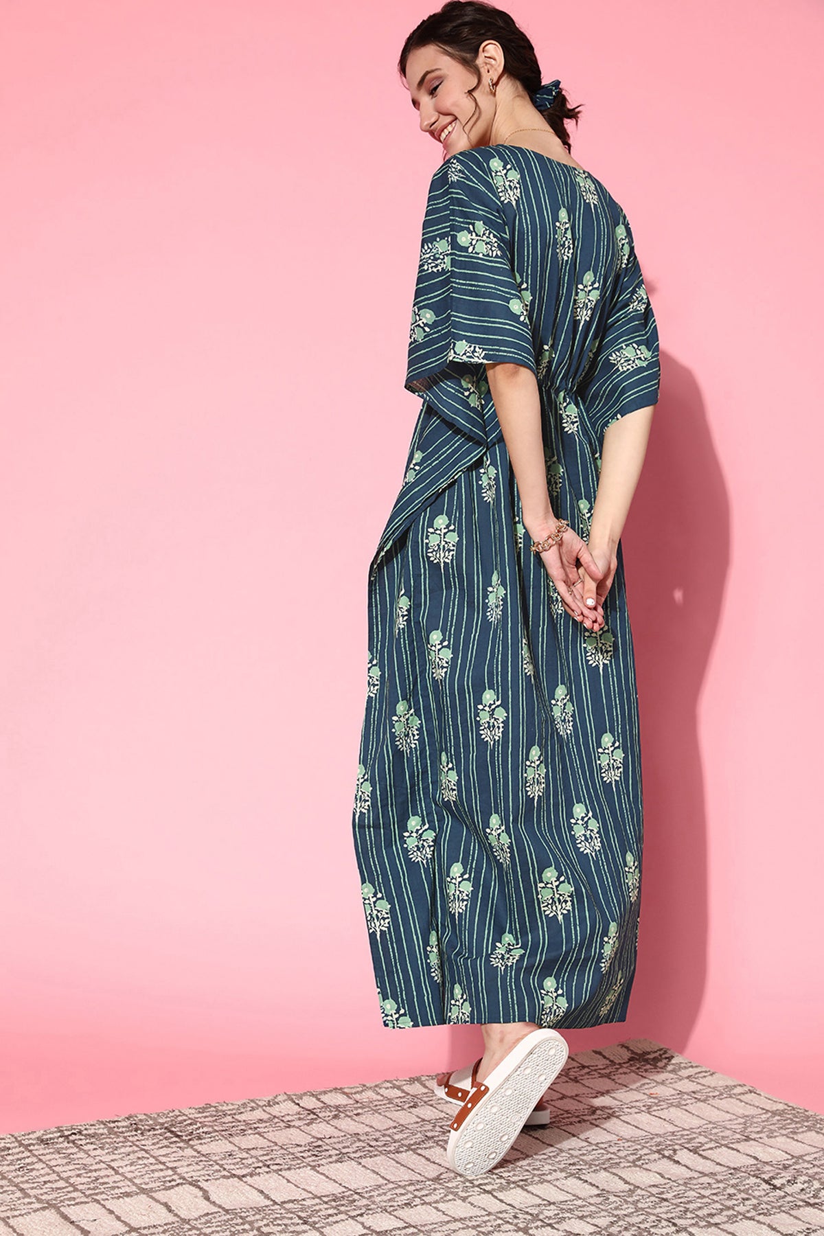 Flowing Bouquet on Indigo Loungewear