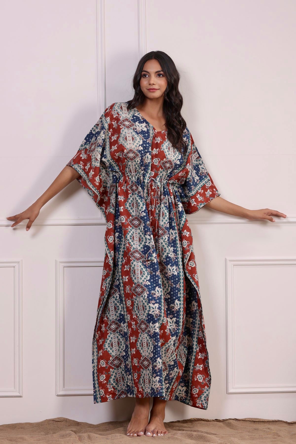 Turkish Delight Maroon and Blue Kaftan