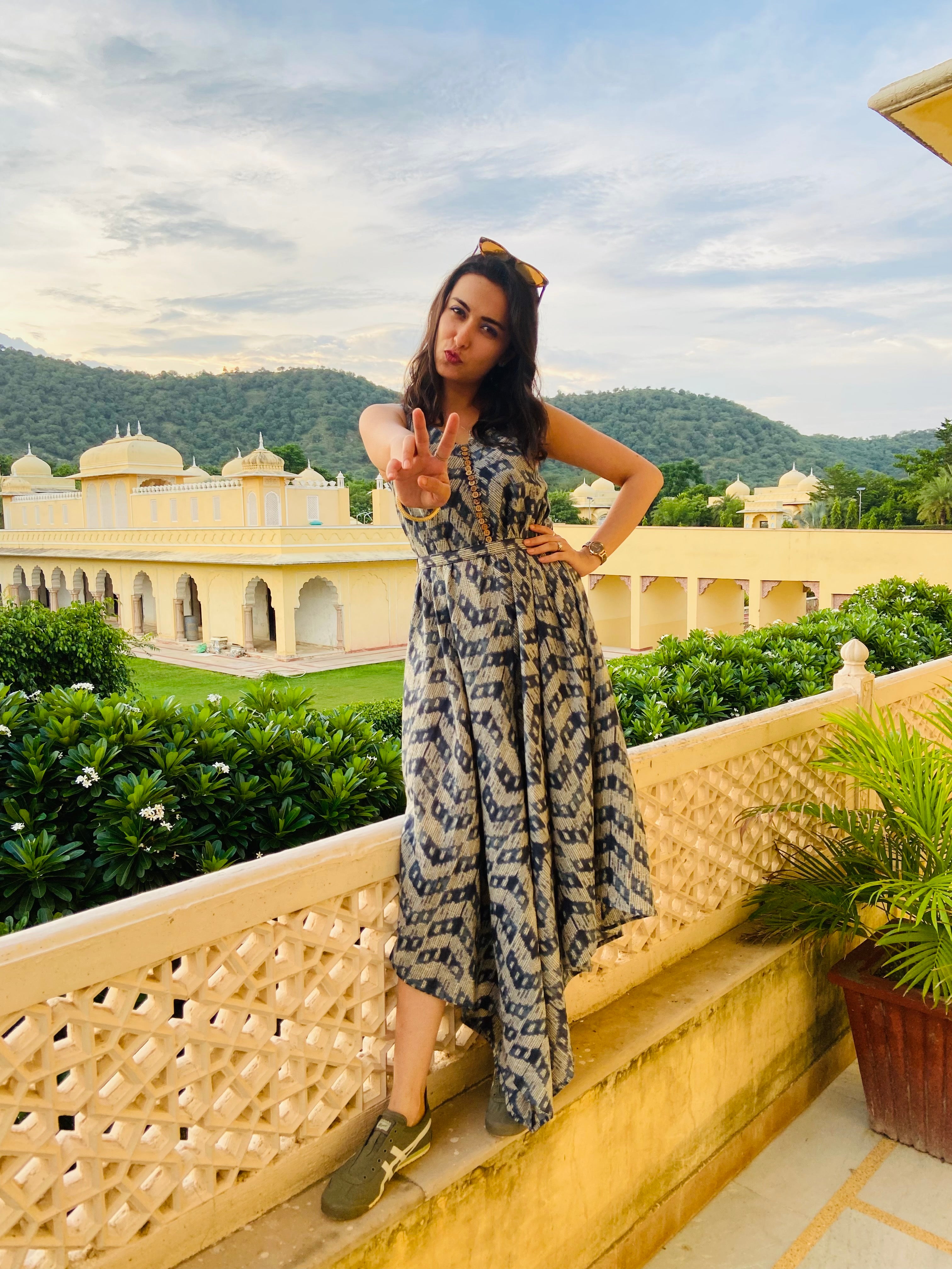 Shibori on Blue Dhoti Jumpsuit